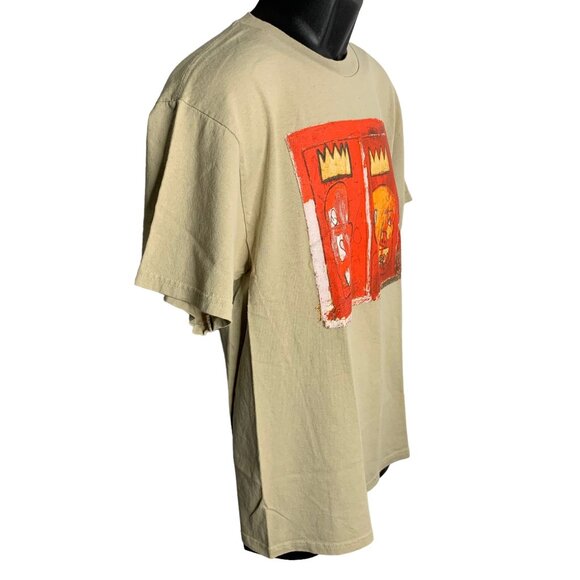 Jean Michel Basquiat Crewneck T Shirt L Beige Short Sleeve Neo Expressionism Art - Picture 5 of 6